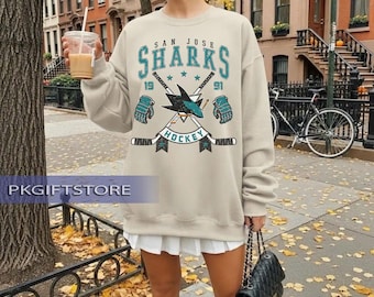 Vintage Sharks Hockey Sweatshirt | San Jose Sharks Crewneck | San Jose Hockey shirt |San Jose Sharks Hoodie