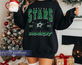 Dallas Stars Sweatshirt Crewneck, Vintage Stars tee, Dallas Hockey Fan shirt, Hockey Tee, Stars Hockey Sweater