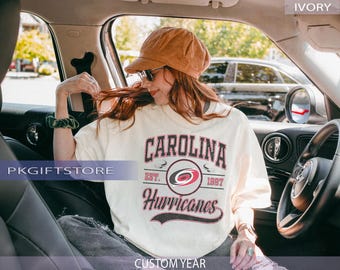 Comfort Colors®Carolina Hurricane T-shirt, Vintage Carolina Hurricane T-shirt,Hurricanes T-Shirt, Hockey Fan T-Shirt,Vintage Carolina Hockey