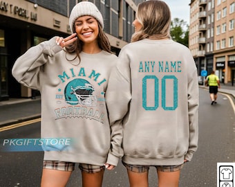 Miami Football Vintage Style Sweatshirt, Retro Miami Football Crewneck, Miami Football TShirt, Miami Football Gift