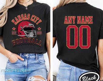 Vintage Style Kansas City Football Crewneck Sweatshirt, Kansas City Football Sweatshirt, Womens Men Kansas City Shirt Gift