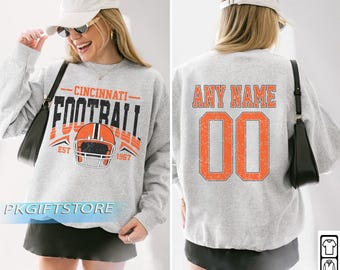 Cincinnati Football Vintage Style Crewneck T-Shirt, Cincinnati Football Crewneck, Football Hoodie, Cincinnati Fan Gifts