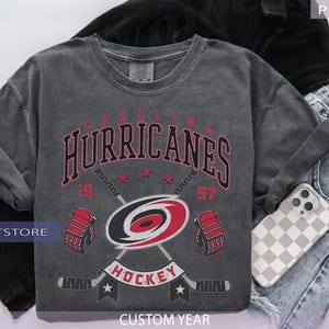 Camiseta Comfort Colors® Carolina Hurricane, Camiseta vintage de los Carolina Hurricane, Camiseta de los Hurricanes, Camiseta para aficionados al hockey, Camiseta vintage de hockey de Carolina