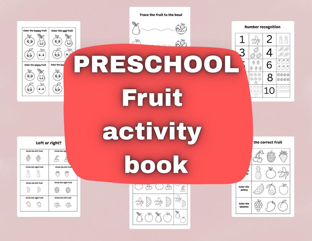 Fruit Activity Book – Preschool Learning, Toddler Education (digital ...