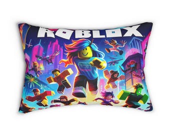 Oreiller lombaire en polyester filé Roblox | Décoration de salle de jeux