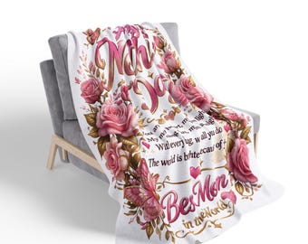 Blumen Poem Fleece Sherpa Decke | Muttertag Mom Geschenk