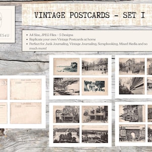 16 hermosas imágenes de postales antiguas: copias digitales de mis postales antiguas originales (anverso y reverso)