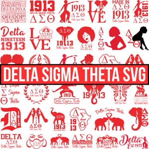 Delta Sigma Theta Svg, Delta Sigma Svg, Delta Sigma Theta Sign, 1913 Hand Sign, DST 1913, Delta Elephant Svg, 1913 AEO Clipart, Silhouette