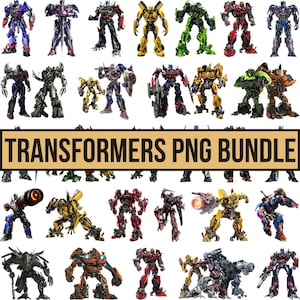 Transformers Clipart Bundle, Transformer Autobots PNG, Transparent Transformer PNG, Superhero Robot Png, Robot Clipart, Instant Download