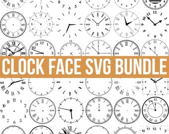 Clock Face Svg, Clock Svg, Clock Numbers Svg, Roman Numeral Clock, Clock Face Template, Clock Face Clipart, Cut For Files, Silhouette