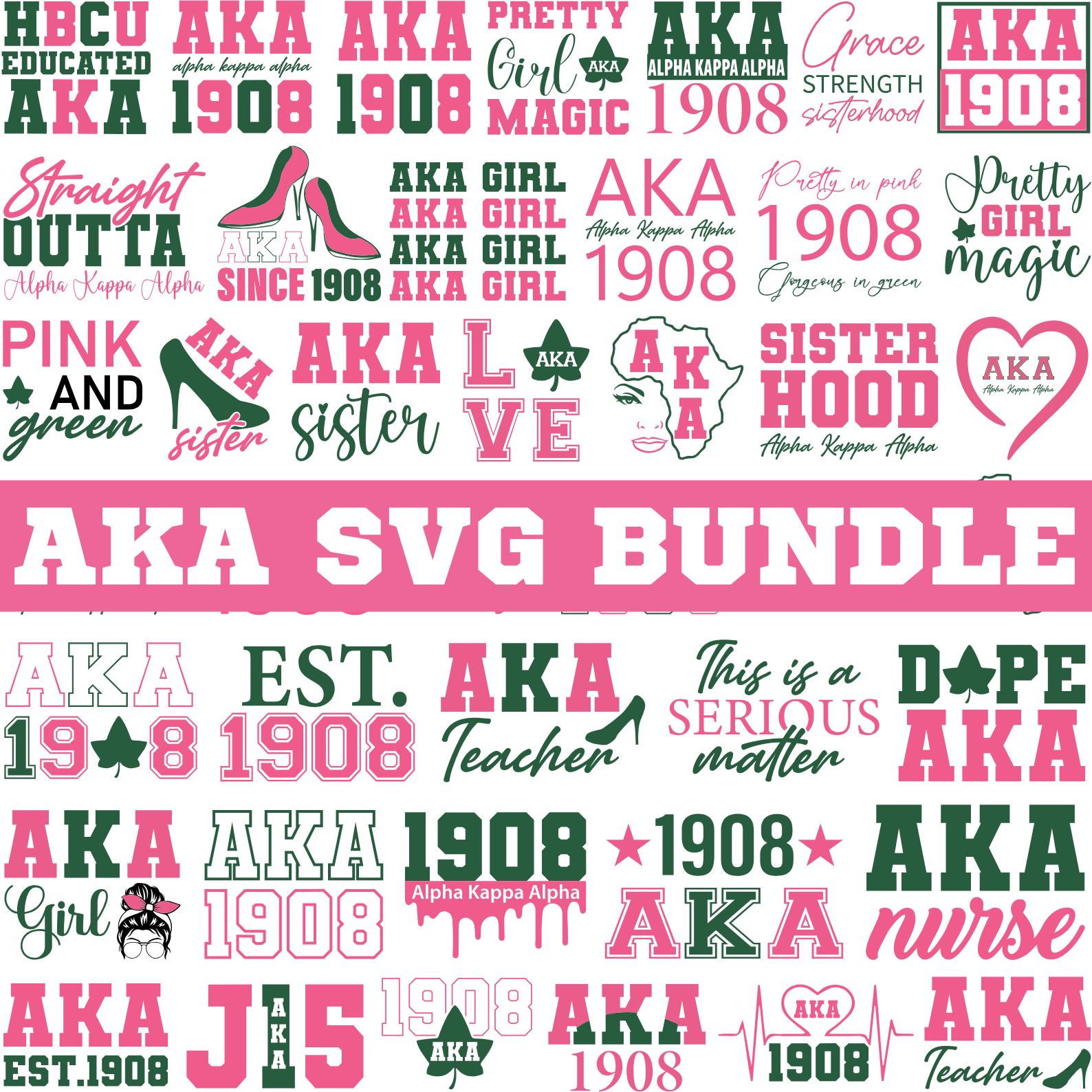 AKA Svg, AKA Sorority Svg, Alpha Kappa Alpha Svg, AKA letter Svg, 1908 Svg, Rush Svg, Pink And Green Svg, Greek Svg, Aka Clipart, Silhouette