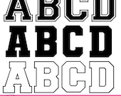 Varsity Font Svg, Jersey Font Svg, Sports Svg Alphabet, Varsity Letters Svg, Sports Font, College Font, Varsity Alphabet Svg, Silhouette