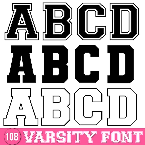 Varsity Font Svg, Jersey Font Svg, Sports Svg Alphabet, Varsity Letters Svg, Sports Font, College Font, Varsity Alphabet Svg, Silhouette