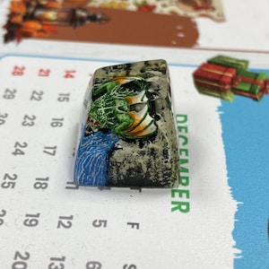 Handmade green dragon resin keycap