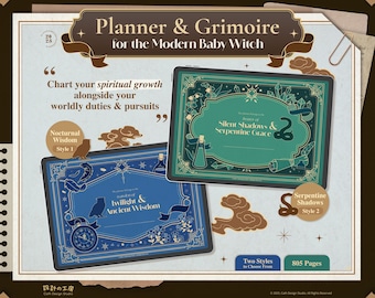 Planner & Grimoire for the Modern Baby Witch l Witchy Digital Planner l Mystical Memoir l Nocturnal Wisdom l Serpentine Shadows l Undated
