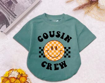 Koszula Cousin Crew Smiley Face Checkerboard – Retro Kids Group Tee