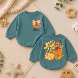 Custom Thanksgiving Baby Romper, Personalized Turkey Bodysuit, Front And Back Print Bubble Suit, Autumn Infant Outfit, Baby Gift
