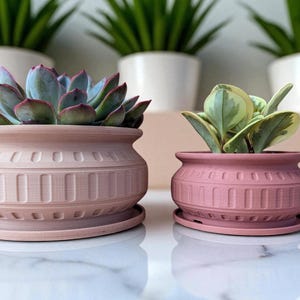 3D Printed Plant Pot with Drainage: Modern Minimalist Planter