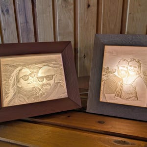 Custom 3D Printed Lithophane with Frame – Personalized Photo Night Light | Memorial, Anniversary, Wedding or Birthday Gift