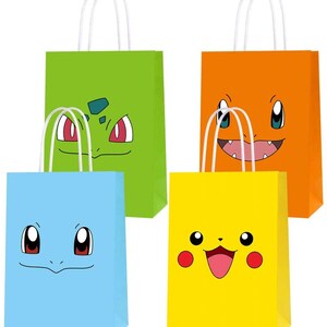 16 szt. Torby papierowe na prezenty urodzinowe z motywem gry na imprezę Pocket Monster Party Supplies Dekoracje na imprezę urodzinową