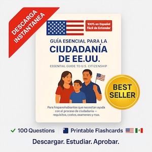 EE.UU en Español: 100 zwangerschappen USCIS 2025 | Tarjetas Bilingües pdf | Visueel examen naturalisatie