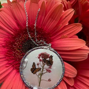 Resin Monarch Necklace Charm