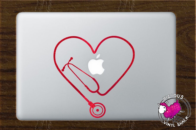 Stethoscope Heart Cutout Vinyl Decal Stickers Multiple Colors Etsy