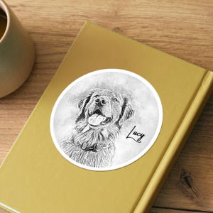 Adesivo personalizado, Retrato de animal de estimação a partir de foto, Animal de estimação personalizado, Impressão digital de animal de estimação, Presente para ele e ela, Adesivo do meu cachorro, Adesivos do meu animal de estimação, Nome do animal de estimação