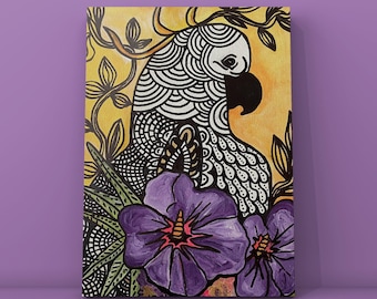 Arte de pared de aves tropicales imprimible / Descarga digital colorida / Decoración tropical para el hogar / Arte de descarga instantánea
