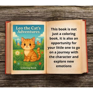 Leo&#39;s Kindergarten Adventure - Printable Coloring Storybook for Kids | Digital Download | Cute Animal Tale | Preschool Activity Book
