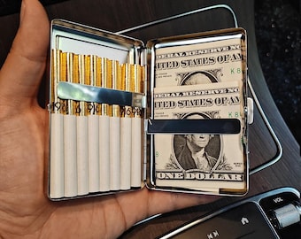 cigarette case wallet with lighter Organizer Case. Pu Leather Cigarette Box Gift and bringing a lot of convenience to people who smoke frequently Vintage Smoking Woman C7 Cigarette