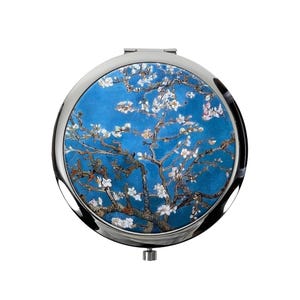 Gogh Branches With Almond Blossom Round Makeup Mirror Or Medicine Box, Small And Exquisite Gift, Compact Mirror,Storage Box, Pill Case