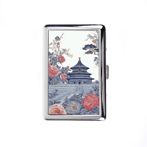 Vintage Metal Wallet Box Cigarette Case Oriental Ancient Palace, Small Storage Box, Small Gift For Friends