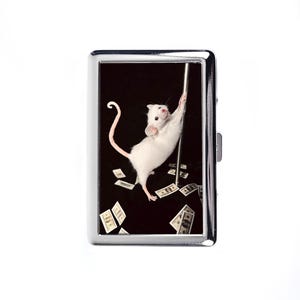 Vintage metallplånboksask cigarettfodral Poledance Mouse Liten förvaringsask, liten present till vänner