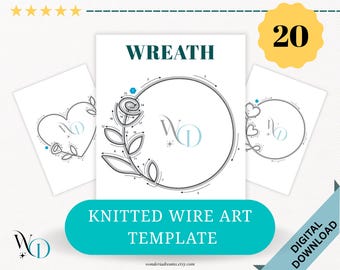 Knitted Wire Wreath Template: 20 Designs (PDF & AI Downloadable Files)