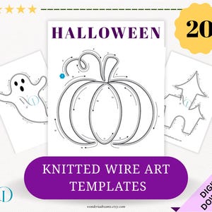 20 Halloween Wire Art Template - Wire Art Template, i-Cord Template, Tricotin, Sofort Download PDF