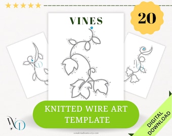 Knitted Wire Vine Templates: DIY Wire Art, i-Cord, Tricotin (PDF Download)