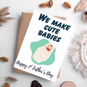 Bébés mignons, carte de fête des pères heureuse, carte drôle de fête des pères, carte de fête des pères pour les nouveaux papas, carte pour les papas, carte drôle, carte mignonne