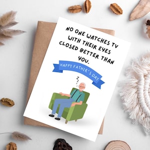 Papa endormi, carte de fête des pères heureuse, carte de fête des pères drôle, carte de fête des pères pour les nouveaux papas, carte pour les papas, carte drôle, carte mignonne