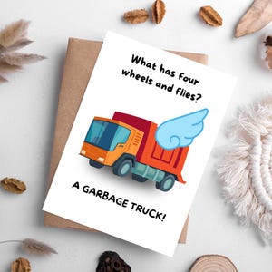 Carte de camion poubelle, DAD JOKES, carte drôle de fête des pères, carte de fête des pères pour les nouveaux papas, carte pour les papas, carte drôle, carte mignonne