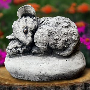 Outdoor mouse sculpture Cement mouse statue Concrete mouse figurine Cute garden decor Animal statue Stone mouse figurine Mouse lover gift