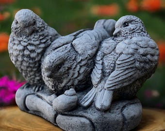 Beton Vogeltränke Skulptur Stein Vogel Statue Outdoor Vogeltränke Dekoration Beton Vögel Ornament Vogel Liebhaber Geschenk Handgefertigte Vogelfigur