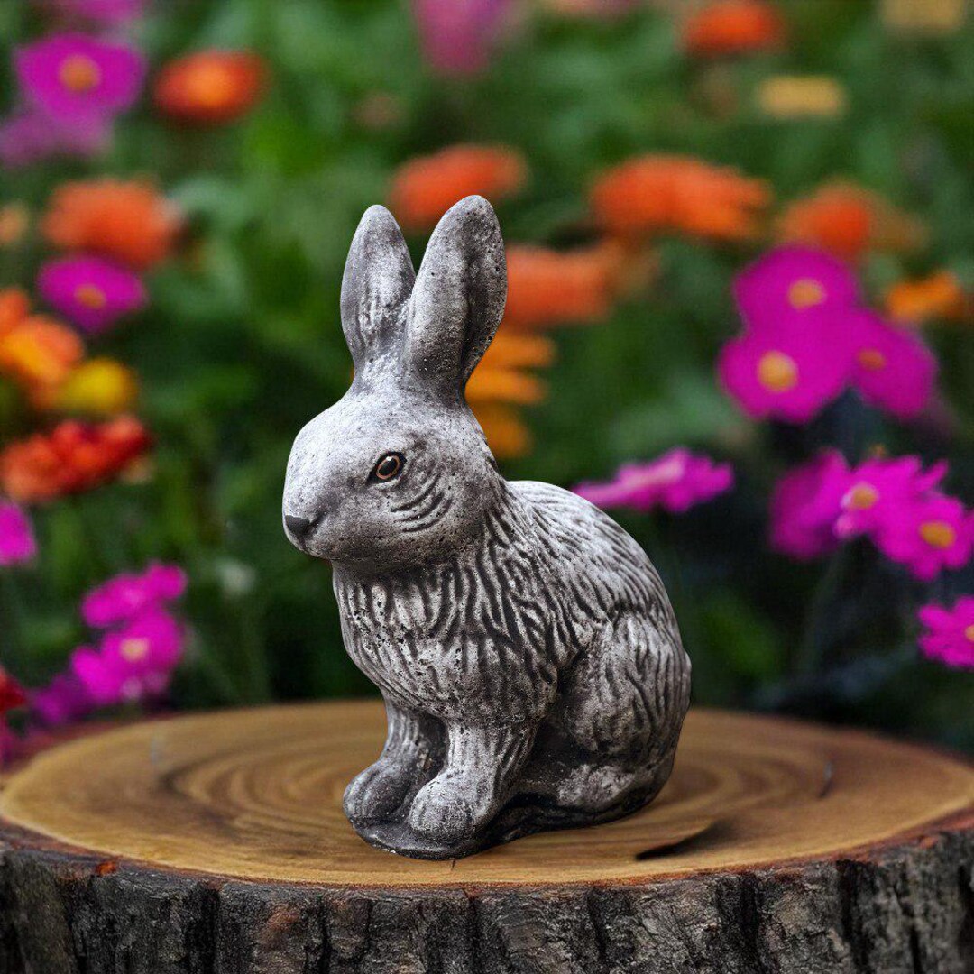 Cement Easter Bunny Statue Concrete Rabbit Sculpture Garden Bunny ...