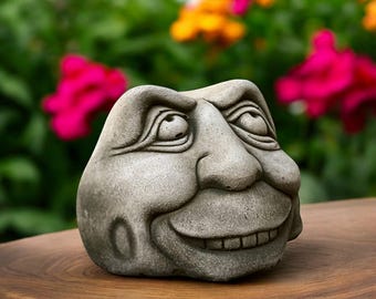 ナツカワ手作り石細工 庭似合います 岩の顔 - 悪を言わない - 面白い顔の庭の石の装飾 - Etsy 日本