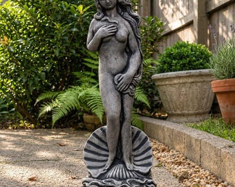 Estatua de Venus de cemento hecha a mano, diosa griega de hormigón, decoración de jardín para exteriores, escultura de mujer para césped, figura de Venus de piedra, adorno clásico para el patio.