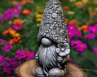 Scandinavian gnome sculpture Concrete pixie statue Stone Nordic gnome decor Handmade gnome ornament Cement troll figurine Gnome lover gift