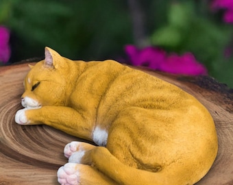 Preening kat standbeeld | Gereconstitueerde stenen dier beton tuin Ornament Decor Preening kat standbeeld | Gereconstitueerde stenen dier beton tuin Ornament Decor