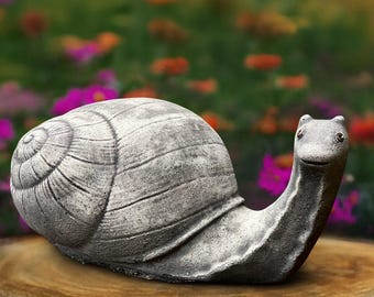 Outdoor snail sculpture Cement snail statue Concrete snail figurine Cute garden decoration Animal statue Stone snail art Snail lover gift
