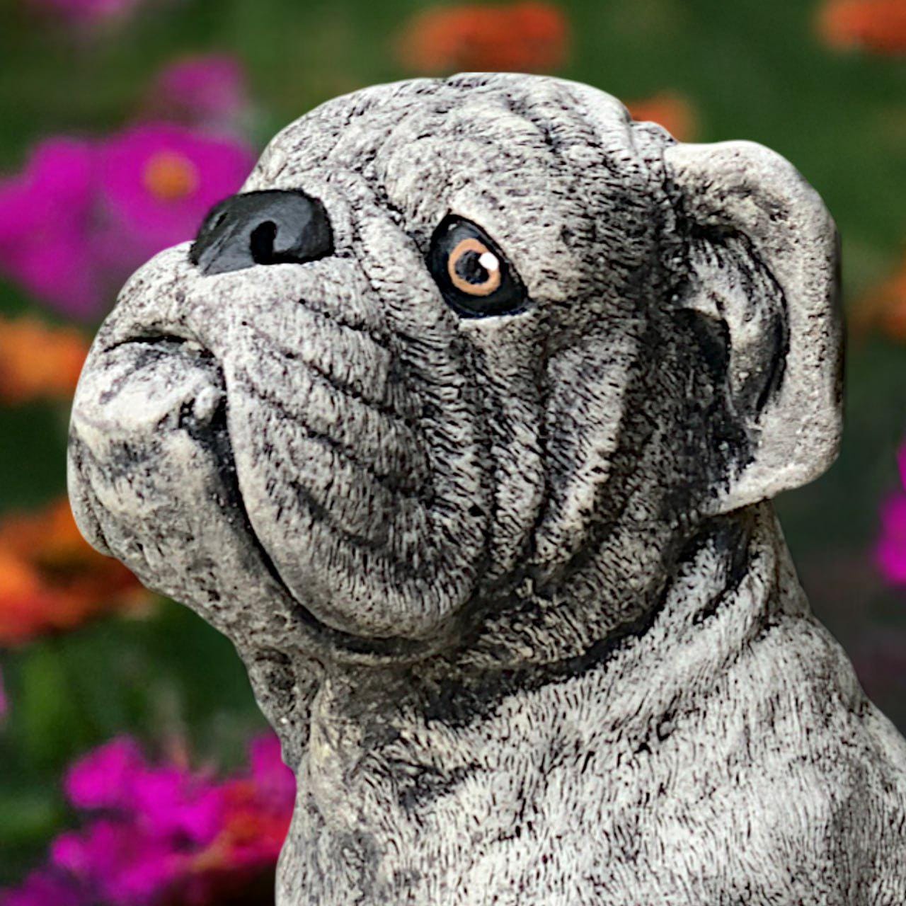 石造りフレンチブルドッグ彫刻コンクリート製犬フィギュアセメント製