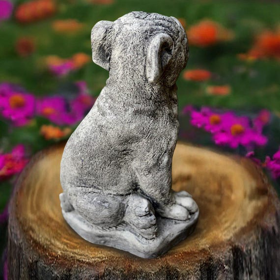 石造りフレンチブルドッグ彫刻コンクリート製犬フィギュアセメント製